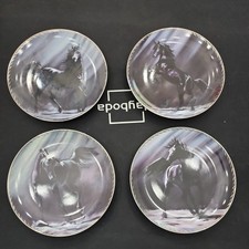 RARE Unbridled Mystery Plates LOT 4 Kim McElroy Black Arabian Stallion Horse COA