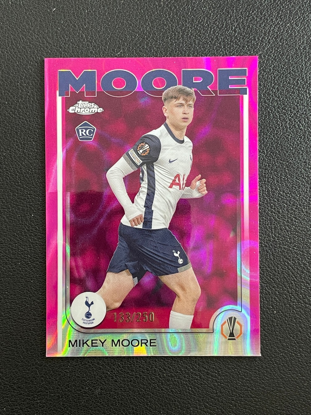 Mikey Moore 2024-25 Topps Chrome UEFA Pink Lava Refractor /250 #199