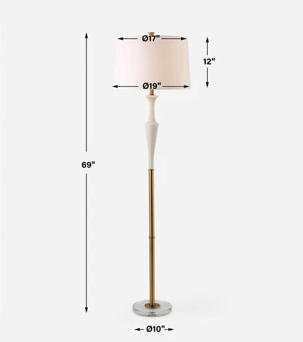 Uttermost 30344-1 Colette 69" Tall Buffet Floor Lamp - White - Picture 5 of 6