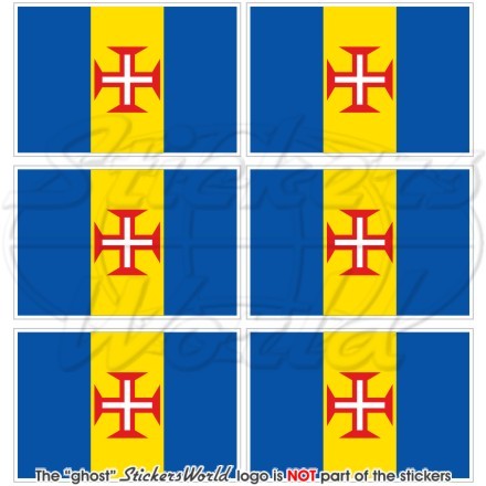 Mini pegatinas de teléfono celular con bandera portuguesa de 40 mm con bandera de Madeira x6 - Imagen 1 de 1