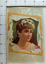 Lovely Large Victorian Trade Card Image Of Pretty Woman Stunning  B