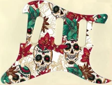 Stratocaster Pickguard Custom to fit Fender SSS11 Hole ELITE Skulls and Roses 2