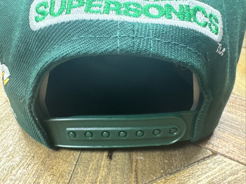VTG 90’s Seattle SuperSonics Embroidered Big Logo SnapBack Hat Cap AJD Tag NWT - Picture 11 of 17