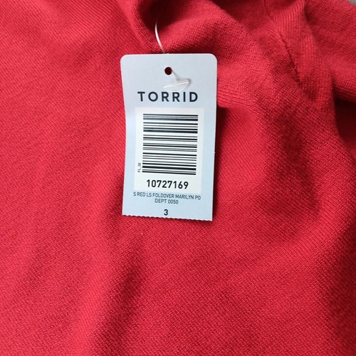 Torrid Sweater Womens Plus 3X Cherry Red Cowl Neck Pullover Slouch NEW Statement - Picture 4 of 9