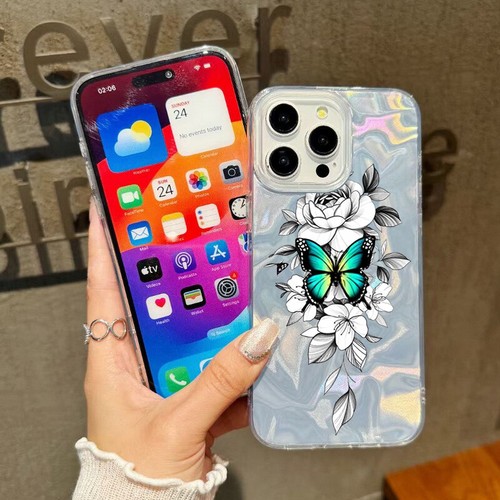 For iPhone 16 15 Pro Max 14 13 12 11 Butterfly ShockProof Hybrid Back Case Cover - Picture 6 of 13