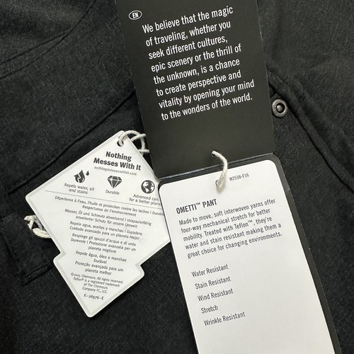 Exofficio Ometti Pants Lightweight water repellant Black Size 16 New - Picture 12 of 16