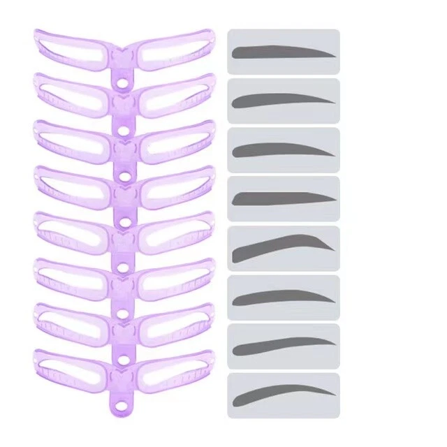 8 Styles Eyebrow Shaping Stencils Grooming Shaper Reusable Template  Makeup Tool - Image 2 of 4