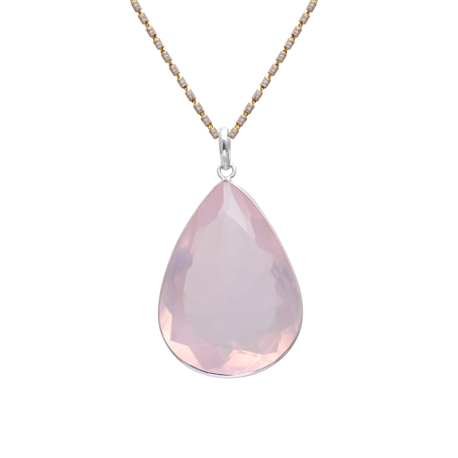 Rose Quartz Pendant,Quartz Pendant,925 Sterling Silver Pendant,Quartz Pendant