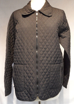 Sz M BLASSPORT Black Reversible Quilted Lightweight Jacket EUC Full Zip LS 8 10