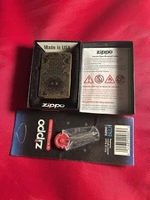 Hamsa Hand of God - Encendedor Zippo de latón pulido alto Fuzion With 6 Flints