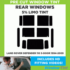 Passgenaue T&ouml;nungsfolie F&uuml;r Land Rover Defender 110 5-T&uuml;rer 94-09 5% Hinten