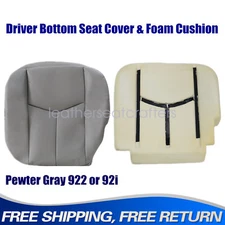 For 2003-2006 Chevy Silverado Driver Bottom Seat Cover & Foam Cushion Gray