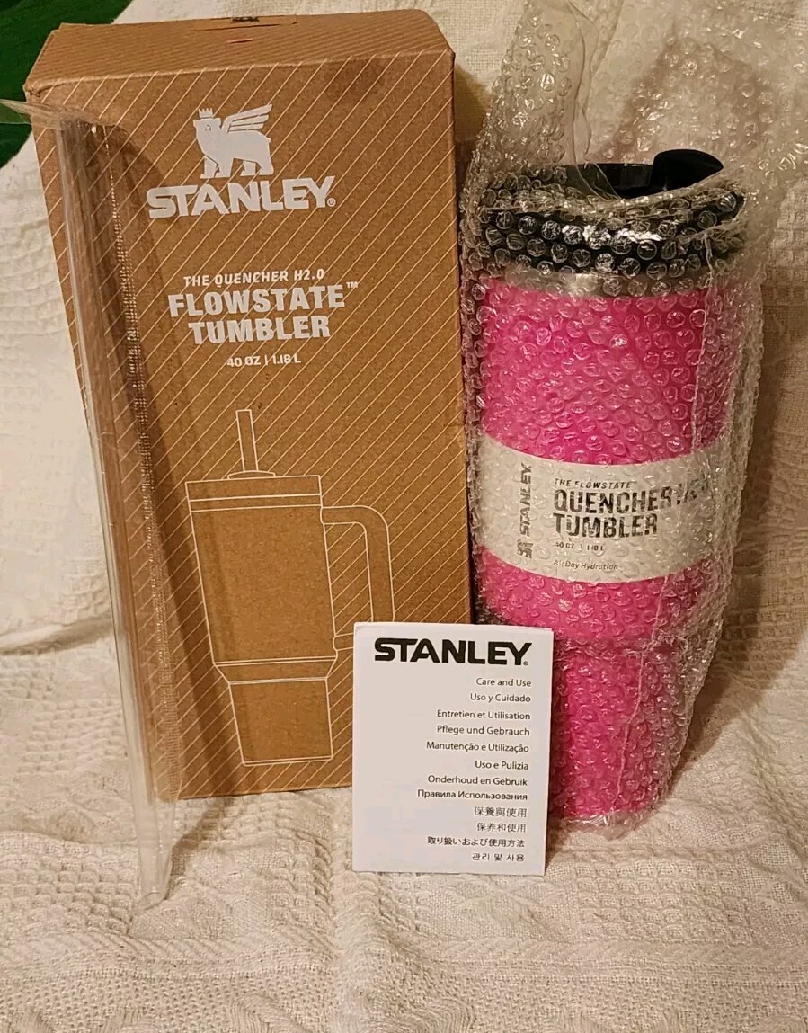 NEW NEON ELECTRIC HOT PINK Stanley Cup 40oz Quencher H2.0 FlowState Tumbler  | eBay