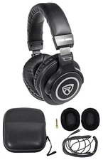 Rockville PRO-M50 Studio Headphones w/ Detachable Coil Cable, Case+Extra Ear Pad