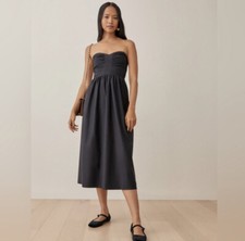 Reformation Buckley Black Strapless Dress