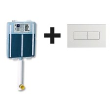 CASSETTA INCASSO WC VASO TODINI IDEA BASE COMPLETA CON PLACCA BIANCA 2 PULSANTI