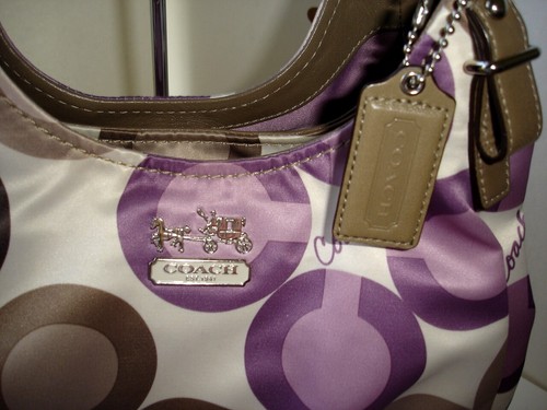 Coach 17055 Clover Sateen Multi-Color Maggie Signature Purse Shoulder Bag - Picture 4 of 12