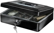 Security Money Box Fire Proof Lock Safe Storage Cash Gun Jewelry Portable Safety