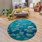 3D Striped Fish O1483 Game Rug Mat Round Elegant Photo Carpet Mat Eve 2023