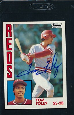 1984 Topps #632 Tom Foley Reds Signed Auto *46304 | eBay