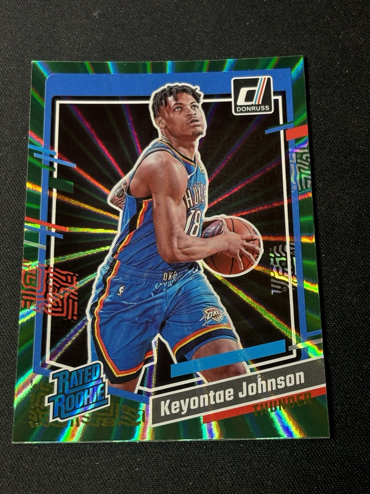 2023-24 Donruss Rated Rookie GREEN LASER HOLO Keyontae Johnson RC Thunder