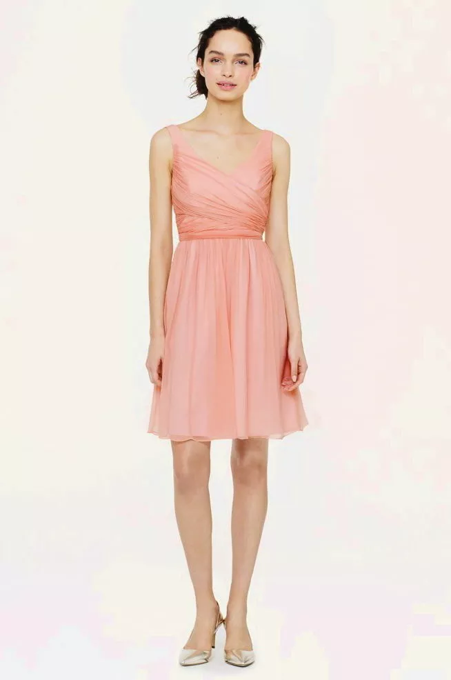 J Crew Misty Rose Heidi Dress Silk Chiffon Bridesmaid Homecoming Prom 0 16 NEW