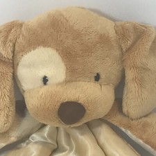 Baby Gund Huggybuddy Plush Puppy Dog Security Lovey Brown With Satin