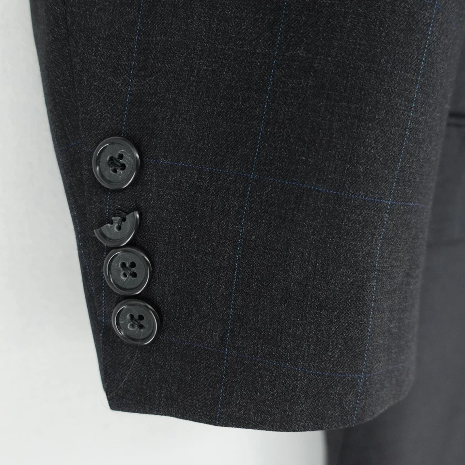 Vintage Aquascutum Of London Mens Gray Wool Sport Coat Blazer Jacket Size 42R - Image 3 of 4