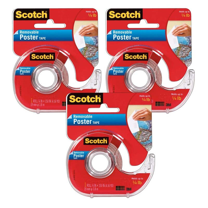 Scotch Removable Poster Tape with Dispenser, 3/4