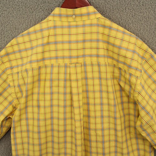 Oliver Harris Yellow Plaid Short Sleeve Men's 2XL Shirt - Picture 8 of 13