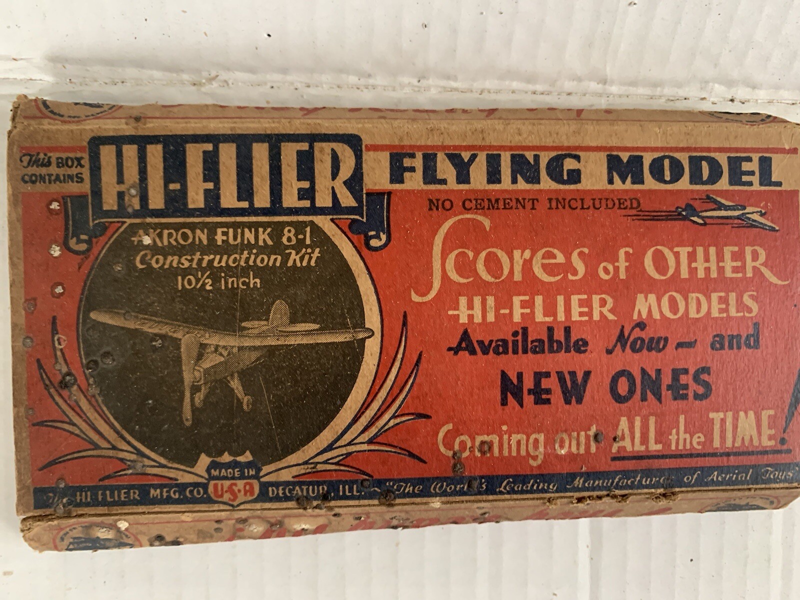 Vintage & Rare Hi-Flier Flying Model Akron Funk 8-1 Construction Kit. | eBay