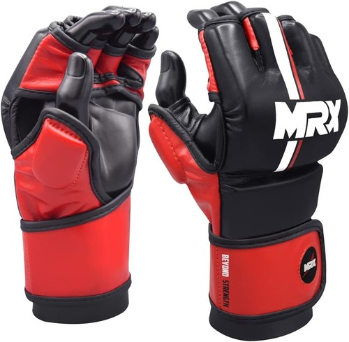 MMA Boxing Gloves for Grappling Sparring with Open Ventilated Palm Mitts Glove - Picture 22 of 26