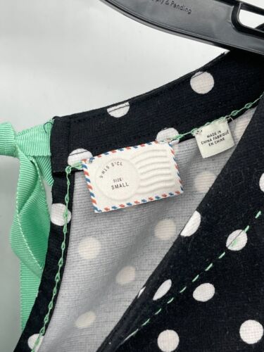 Postmark Anthropologie Kleid Damen klein schwarz gepunktet Flügelärmel Fit & Flare - Bild 2 von 6