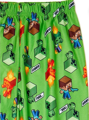 Boys XS(4/5) 2 Pc Pajamas Set Licensed Minecraft Graphics LS Crew Neck Jersey  - Picture 4 of 4