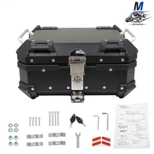 Motorcycle Aluminum Trunk Rear Top Case Luggage Tour Tail Tool Box Lock 22L New