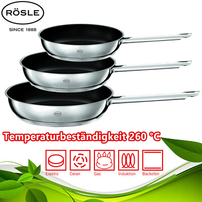 Rösle 3 teiliges Pfannen SET Induktion Premium Antihaftversiegelung Bratpfanne 
