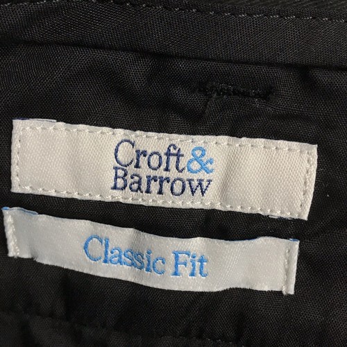 Croft Barrow Pants Mens 38X29 Black Flat Front Straight Leg Classic Fit NWT - Picture 2 of 10