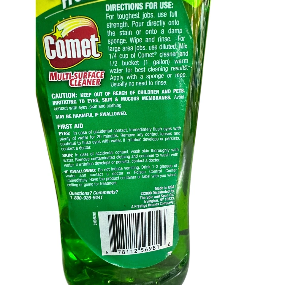 Limpiador multisuperficie Comet Meadow Fresh - descontinuado 24 oz raro 2009 Foto 4 de 4