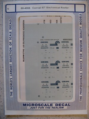 Microscale Decal N 60-4065 Conrail 57' Mechanical Reefer