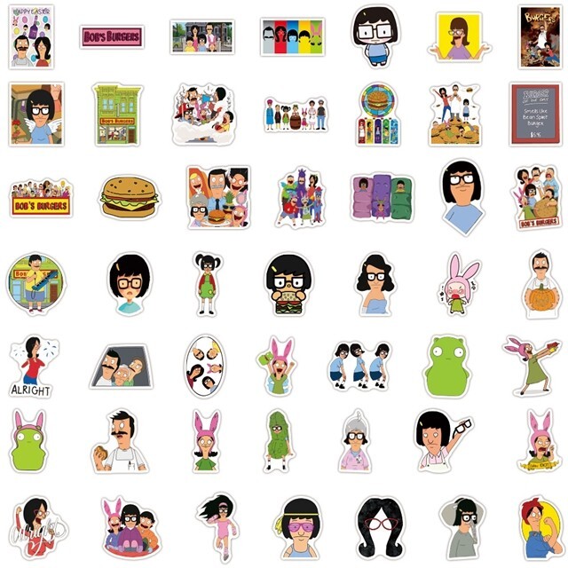 10pcs Bob's Burgers Stickers | Water Resistant | Belcher Family Bobs Bob