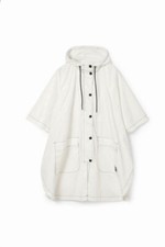 Desigual Regenponcho Damen Weiß Oversize Regencape