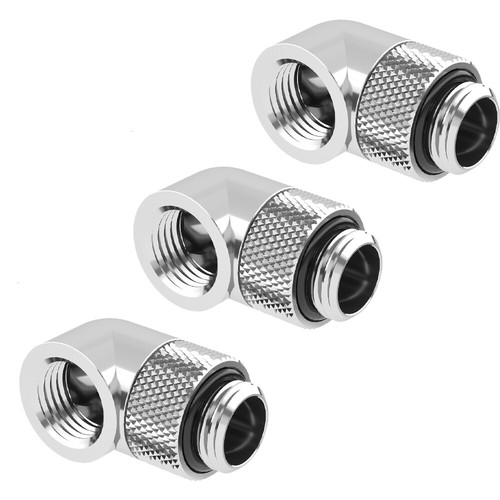 3 Pcs Barrow G1/4" Angled 90 Degree Swivel Rotary Fitting Male to Female Black - Picture 12 of 12