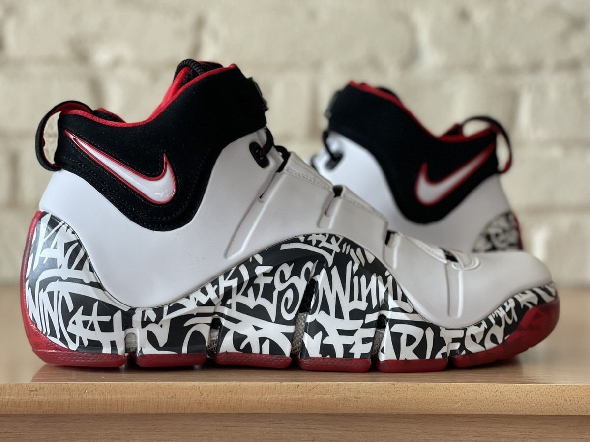 Nike Zoom LeBron 4 Graffiti White Black DJ4888-100 Men Sz 12.5