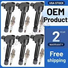 UF242 Ignition Coil Pack and Iridium Spark Plug Set of 6 for Acura CL TL 3.2L V6