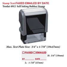 Faxed Emailed By Date - Trodat 4912 Self Inking Rubber Stamp