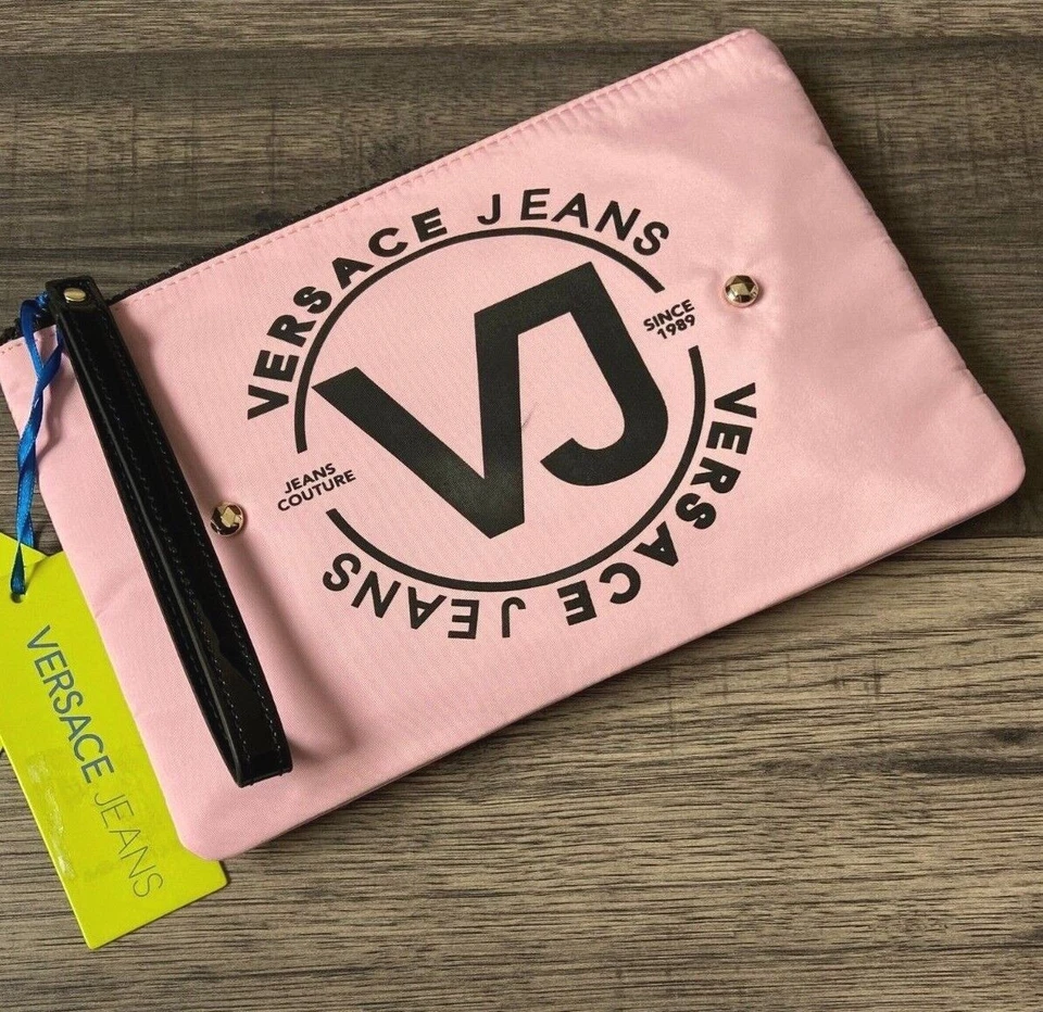 VERSACE ДЖИНСЫ РОЗОВЫЙ КОШЕЛЕК С РЕМЕШКОМ МЕШОК ЗАСТЕЖКИ С ЯРЛЫКАМИ - Изображение 4 из 4