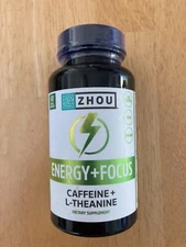 Zhou Energy + Focus | Caffeine with L-Theanine 60 Capsules