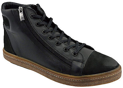 $230 OVATTO Black Calf Leather Ankle Boots Sneakers Men Shoes NEW COLLECTION 