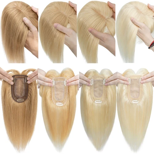 100% Echthaar Topper Toupet Extensions Clip In Remy Human Hair Toupee Haarteil l - Bild 20 von 84