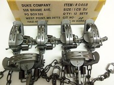 6 Duke  1 Double Jaw Coil Spring Traps 0468 Mink Muskrat Raccoon Trapping